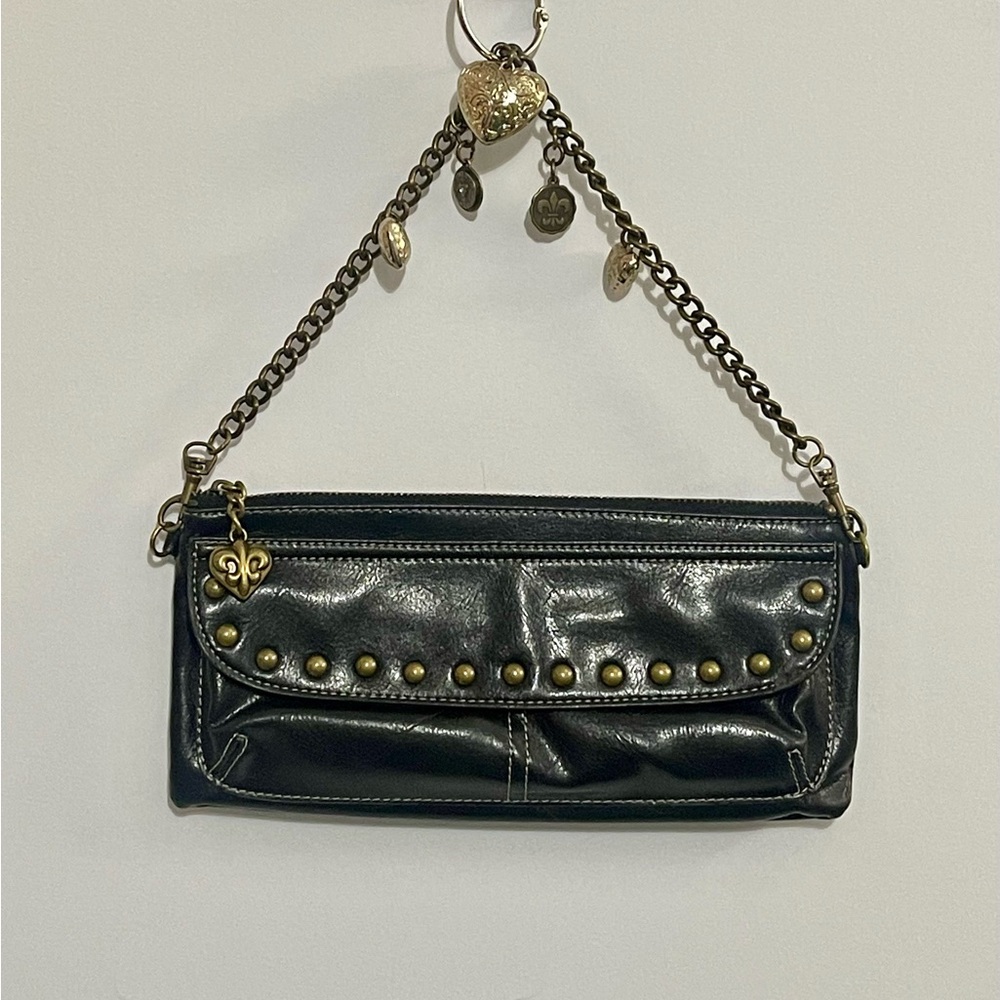 Kathy Van Zeeland Black Studded Wristlet